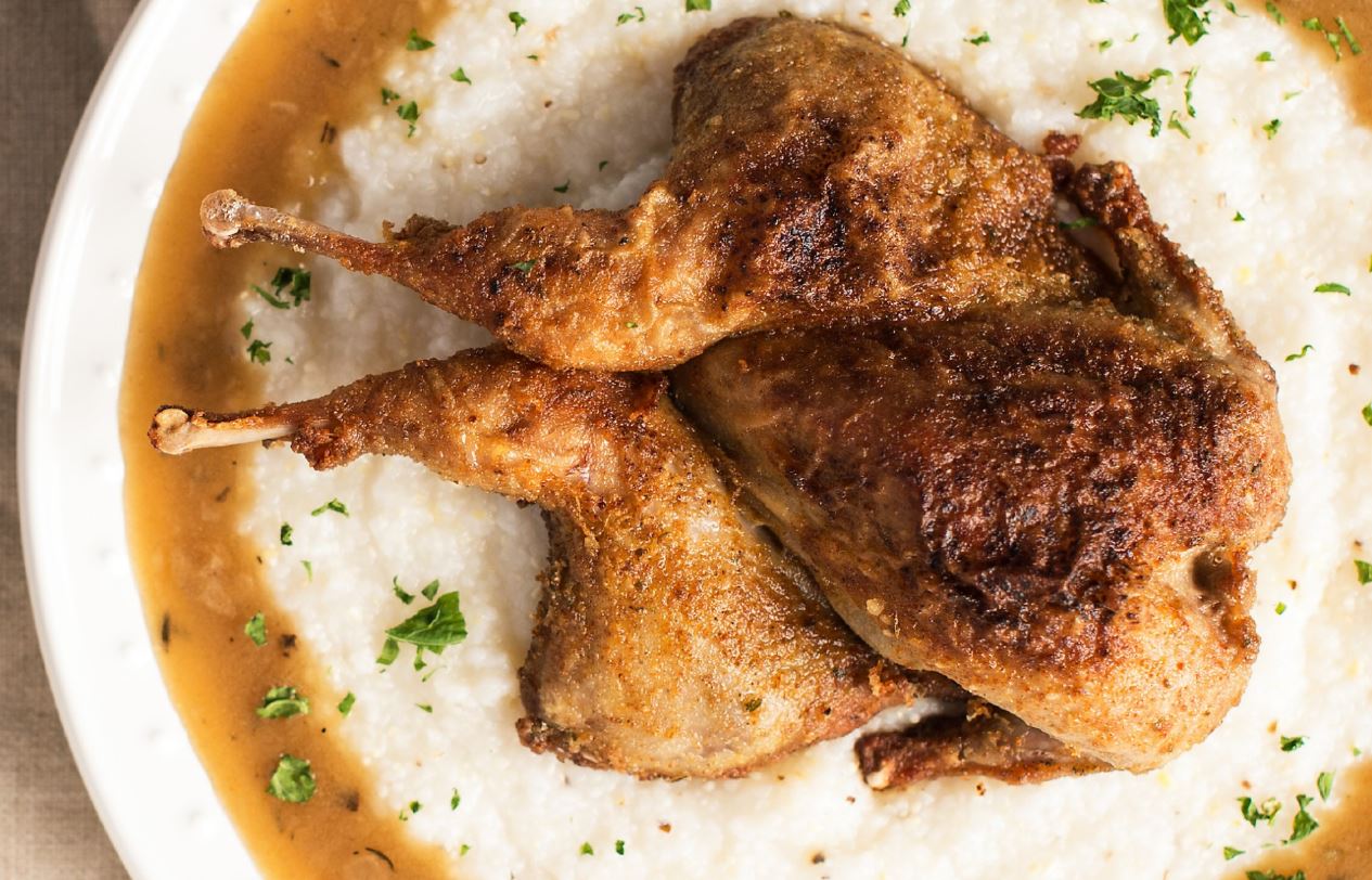 Recipe: Southern-Style Quail with Grits and Greens